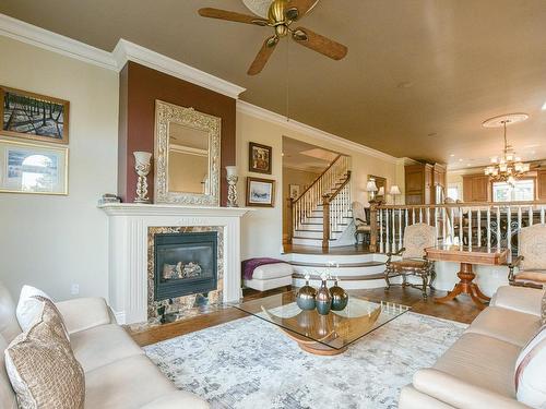 Salon - 45 Ch. Des Amarantes, Sainte-Anne-Des-Lacs, QC - Indoor Photo Showing Living Room With Fireplace