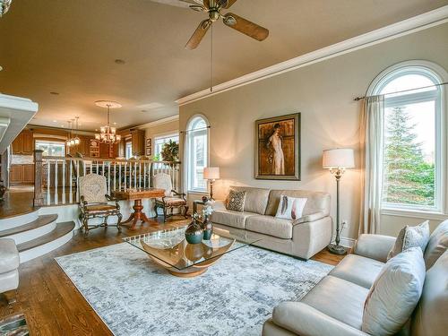 Salon - 45 Ch. Des Amarantes, Sainte-Anne-Des-Lacs, QC - Indoor Photo Showing Living Room With Fireplace