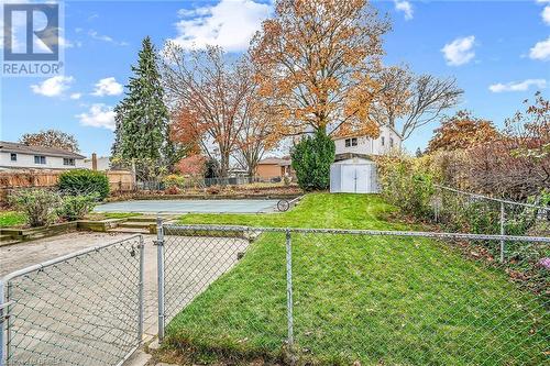 View of yard with pool and shed - 16 Harvest Lane, Brantford, ON - Outdoor