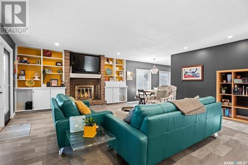 1619 Pascoe Crescent, Moose Jaw, SK - Indoor Photo Showing Living Room With Fireplace