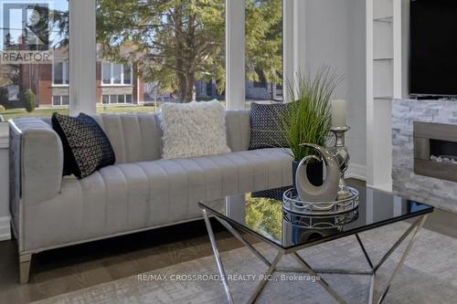 132 Marcos Boulevard, Toronto, ON - Indoor Photo Showing Living Room With Fireplace