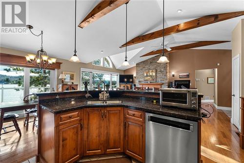 1030 Moxam Landing Road, Greater Sudbury, ON - Indoor Photo Showing Kitchen With Double Sink