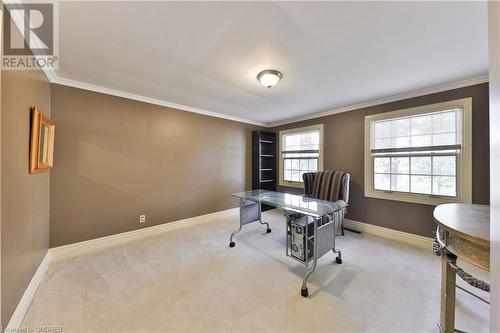 Office/bedroom featuring light colored carpet and crown molding - 218 Northshore Boulevard W, Burlington, ON 