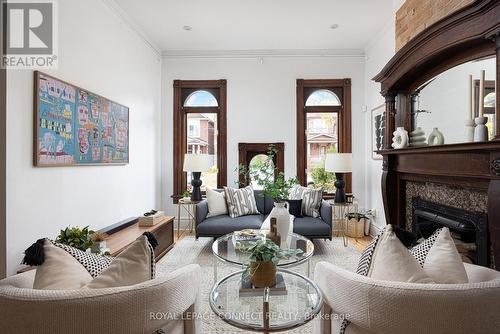 111 Cowan Avenue, Toronto, ON - Indoor Photo Showing Living Room With Fireplace