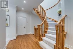 Foyer featuring ornamental molding and light hardwood / wood-style floors - 