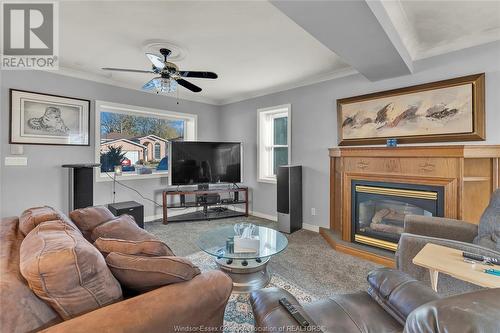 2161 Dominion, Windsor, ON - Indoor Photo Showing Living Room With Fireplace