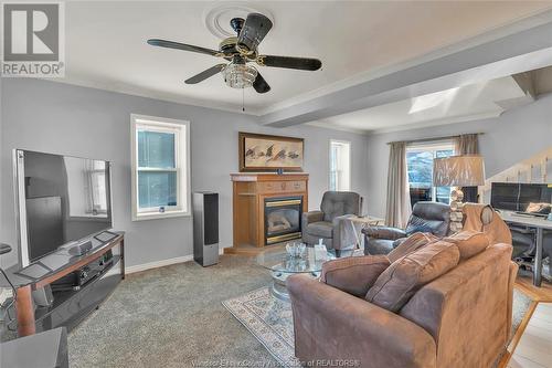 2161 Dominion, Windsor, ON - Indoor Photo Showing Living Room With Fireplace