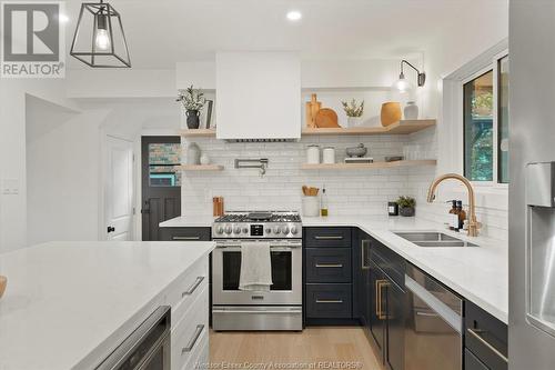 2006 Amiens Avenue, Windsor, ON - Indoor Photo Showing Kitchen With Double Sink With Upgraded Kitchen