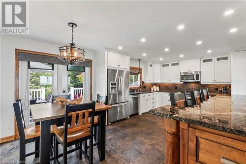 Kitchen/Dining With Doors To Back Deck - 98 North Shore Road, Port Elgin, ON - Indoor