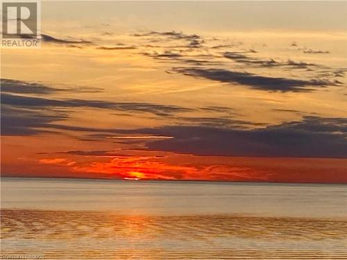 Sunset View From The Front Deck - 98 North Shore Road, Port Elgin, ON - Outdoor With Body Of Water With View