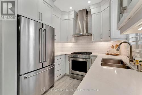 42 Stevenson Street, Hamilton, ON - Indoor Photo Showing Kitchen With Stainless Steel Kitchen With Double Sink With Upgraded Kitchen