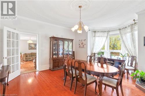 Dining Room w/Bay Window, Hardwood Floor, 9 ft Ceilings. - 125 Concession 10, Saugeen Shores, ON - Indoor Photo Showing Dining Room