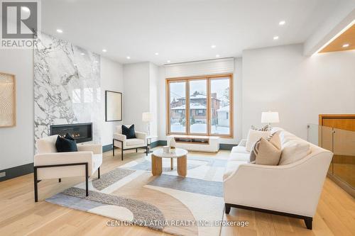 170 Burndale Avenue, Toronto, ON - Indoor Photo Showing Living Room With Fireplace