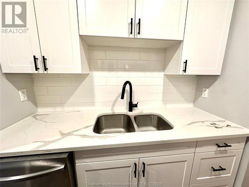 43 Taylor Avenue Unit# 103, Chatham, ON - Indoor Photo Showing Kitchen With Double Sink