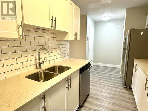 43 Taylor Avenue Unit# 106, Chatham, ON - Indoor Photo Showing Kitchen With Double Sink