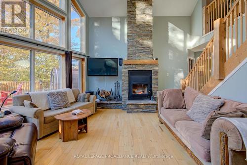 224 Island Drive Lane, South Frontenac, ON - Indoor Photo Showing Living Room With Fireplace