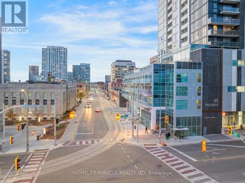 1406 - 60 Frederick Street, Kitchener, ON - Outdoor With Balcony With Facade