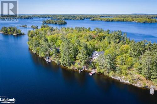 Bird's eye view with a water view - 1320 360 Island, Port Severn, ON - Outdoor With Body Of Water With View