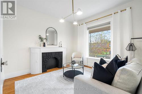 393 Ossington Avenue, Toronto, ON - Indoor Photo Showing Living Room With Fireplace