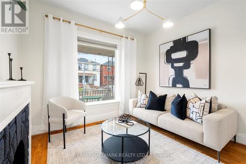 393 Ossington Avenue, Toronto, ON - Indoor Photo Showing Living Room With Fireplace