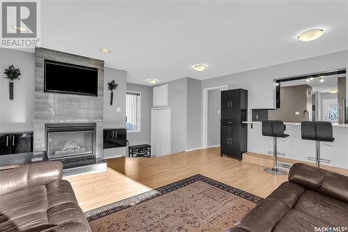 1626 Mckercher Drive, Saskatoon, SK - Indoor Photo Showing Living Room With Fireplace