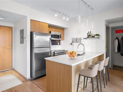 501-834 Johnson St, Victoria, BC - Indoor Photo Showing Kitchen With Upgraded Kitchen