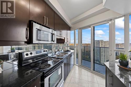 1901 - 60 Absolute Avenue, Mississauga, ON - Indoor Photo Showing Kitchen With Double Sink With Upgraded Kitchen