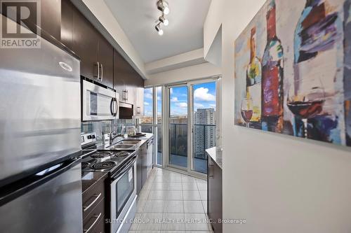 1901 - 60 Absolute Avenue, Mississauga, ON - Indoor Photo Showing Kitchen With Double Sink