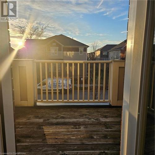 View of balcony at dusk - 39 Appleby Street, Kitchener, ON - Outdoor