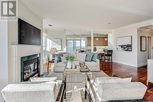 Ph17 - 2111 Lake Shore Boulevard W, Toronto, ON - Indoor Photo Showing Living Room With Fireplace