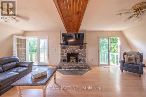 243 Cameron Road, Kawartha Lakes (Cameron), ON - Indoor Photo Showing Living Room With Fireplace