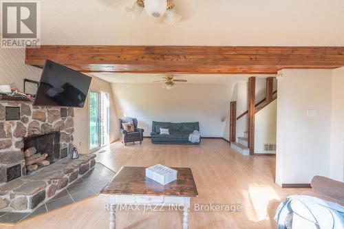 243 Cameron Road, Kawartha Lakes (Cameron), ON - Indoor Photo Showing Living Room With Fireplace