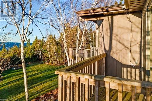 View from master balcony over looking the private grounds & Georgian Bay. - 92 Moore St, Lion'S Head, ON - Outdoor