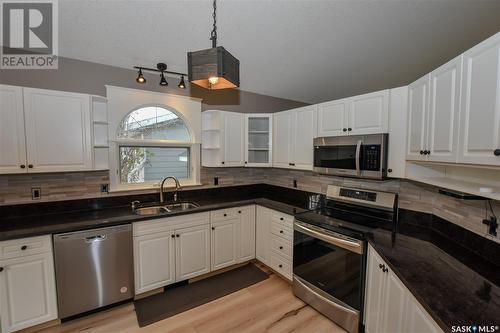 211 Victor Terrace, Dalmeny, SK - Indoor Photo Showing Kitchen With Stainless Steel Kitchen With Double Sink