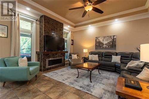 3849 Ferne Avenue, Plympton-Wyoming, ON - Indoor Photo Showing Living Room With Fireplace