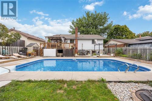 1039 Brimwood Crescent, Sarnia, ON - Outdoor With In Ground Pool With Deck Patio Veranda With Backyard