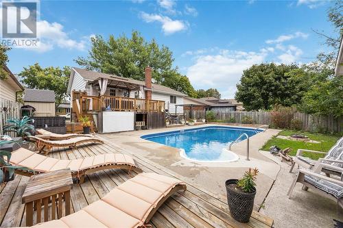 1039 Brimwood Crescent, Sarnia, ON - Outdoor With In Ground Pool With Deck Patio Veranda With Backyard With Exterior