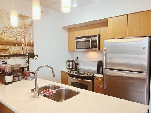 508-834 Johnson St, Victoria, BC - Indoor Photo Showing Kitchen With Stainless Steel Kitchen With Double Sink