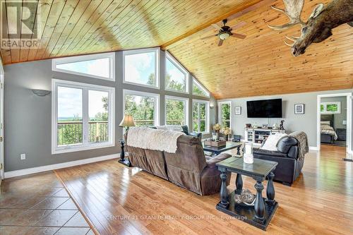 639 Brethour Road, Hastings Highlands, ON - Indoor Photo Showing Living Room With Fireplace