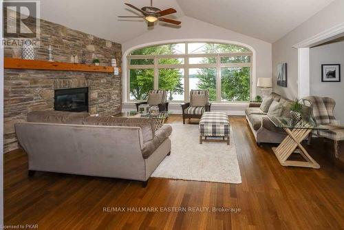 1728 Westview Point Road, Smith-Ennismore-Lakefield, ON - Indoor Photo Showing Living Room With Fireplace