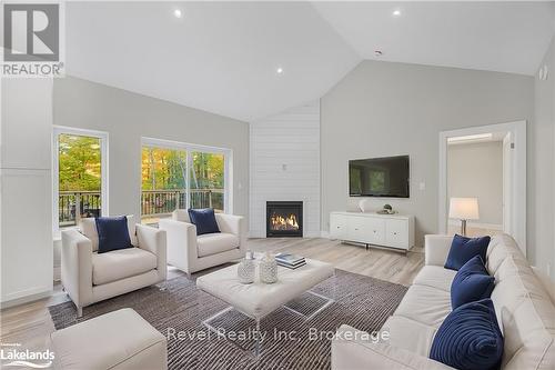 5 Oakwood Avenue, Tiny, ON - Indoor Photo Showing Living Room With Fireplace