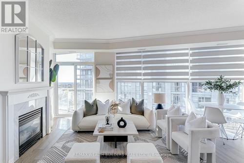 1105 - 2067 Lake Shore Boulevard W, Toronto, ON - Indoor Photo Showing Living Room With Fireplace