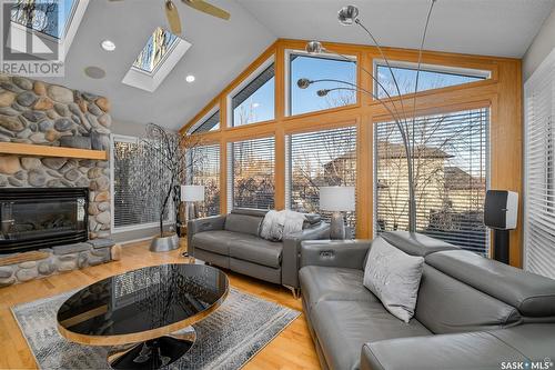 1708 Olive Diefenbaker Drive, Prince Albert, SK - Indoor Photo Showing Living Room With Fireplace