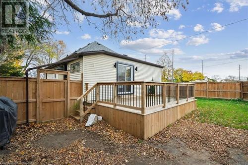 Back of property featuring a deck - 59 Stanley Street, Brantford, ON - Outdoor With Deck Patio Veranda