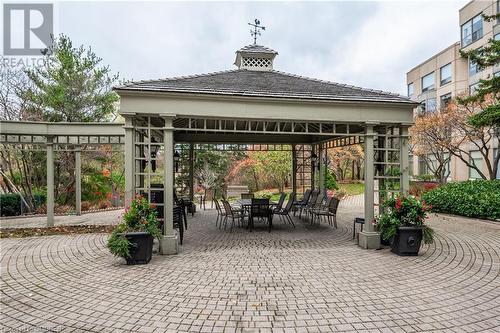 View of patio featuring a gazebo - 2511 Lakeshore Road W Unit# 108, Oakville, ON - Outdoor With Exterior