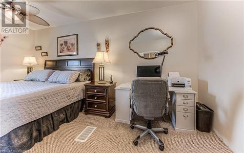 Carpeted bedroom with ceiling fan - 52 Adam Street, Cambridge, ON - Indoor Photo Showing Bedroom