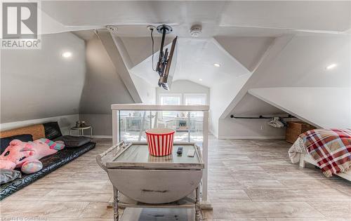 Game room featuring lofted ceiling - 52 Adam Street, Cambridge, ON - Indoor