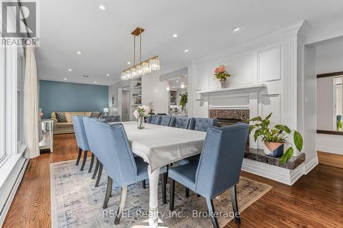 5 Cherryhill Drive, Grimsby (542 - Grimsby East), ON - Indoor Photo Showing Dining Room With Fireplace