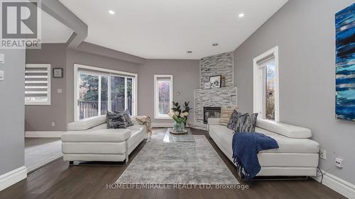 38 Salem Court, Brampton, ON - Indoor Photo Showing Living Room With Fireplace