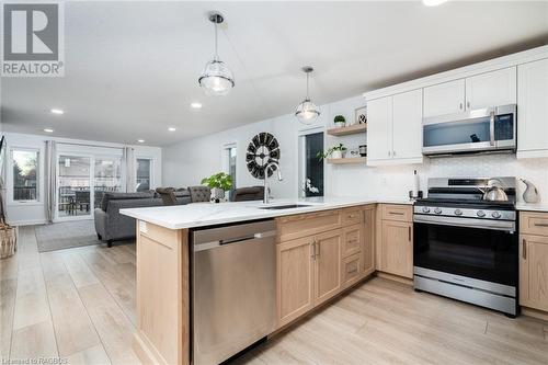 Great room with luxury vinyl plank flooring throughout - 118 Shady Hill Road, Durham, ON - Indoor Photo Showing Kitchen